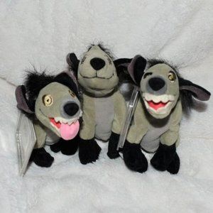 Disney Lion King 3 Hyenas Shenzi Bonzai & Ed Highly Collectible Bean Bag Plush
